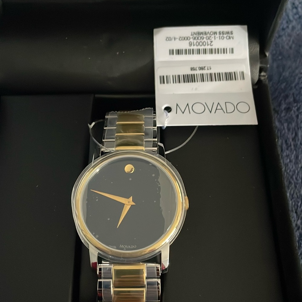 Beautiful Movado watch silver gold and black very stylish